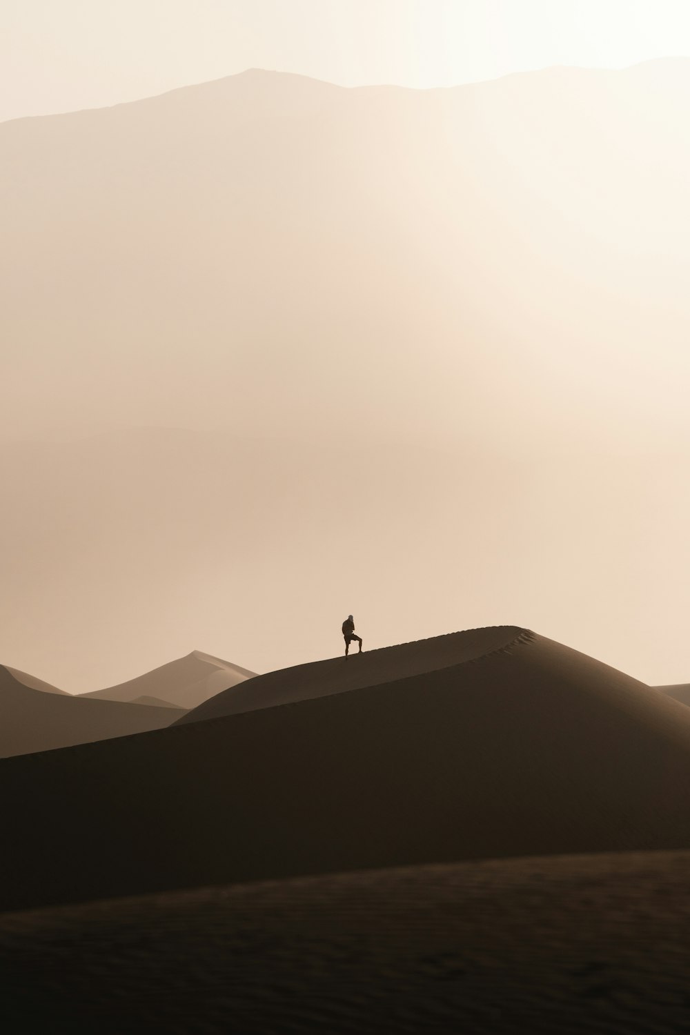 a person standing on a hill