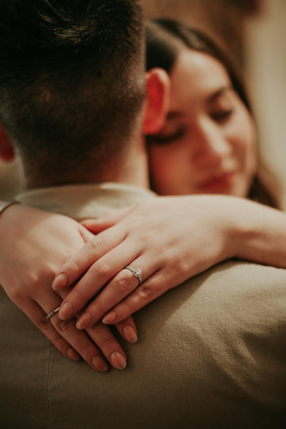 a man and woman kissing