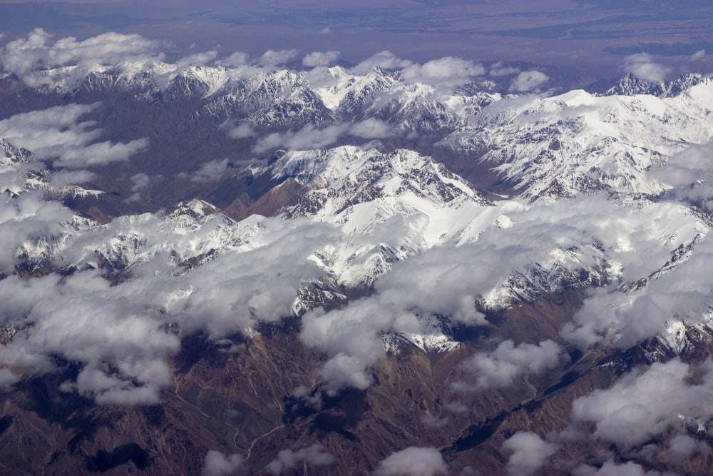 aerial view of a mountain range