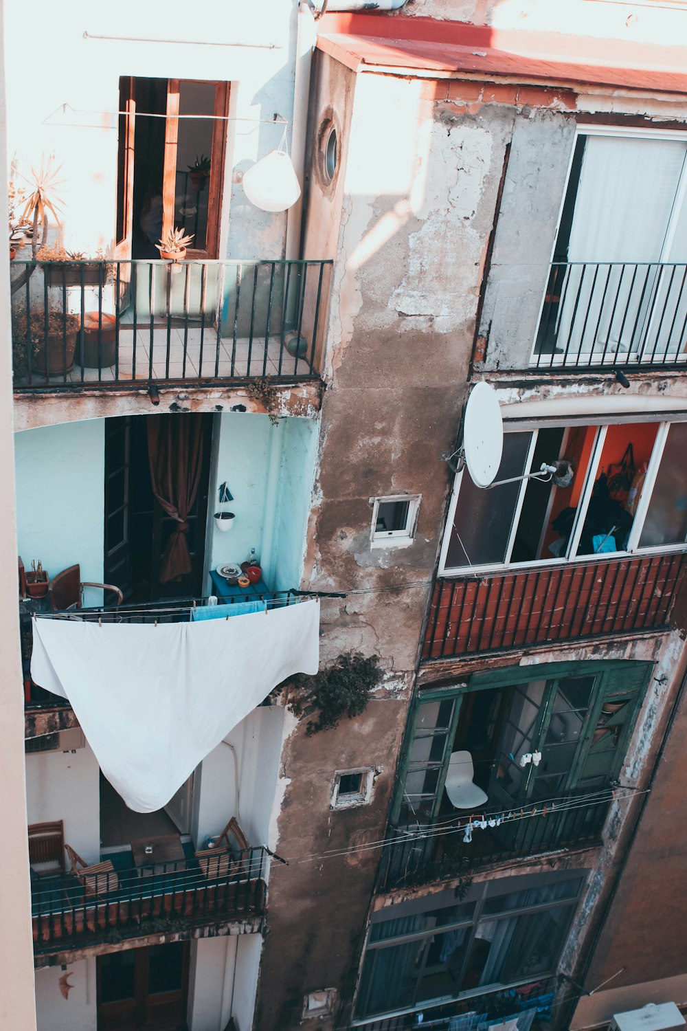 a building with a satellite dish on top