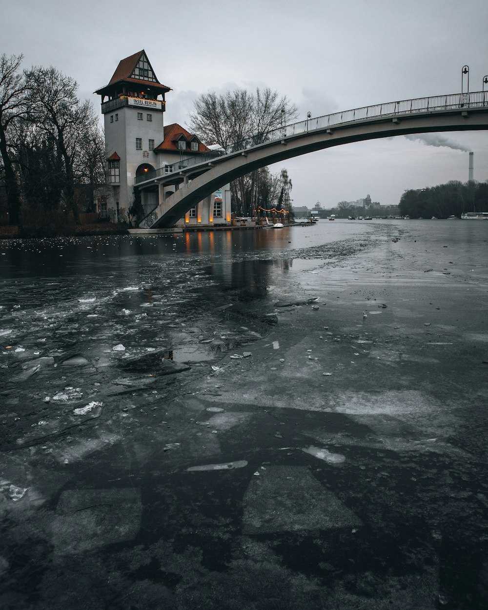 a bridge over a river