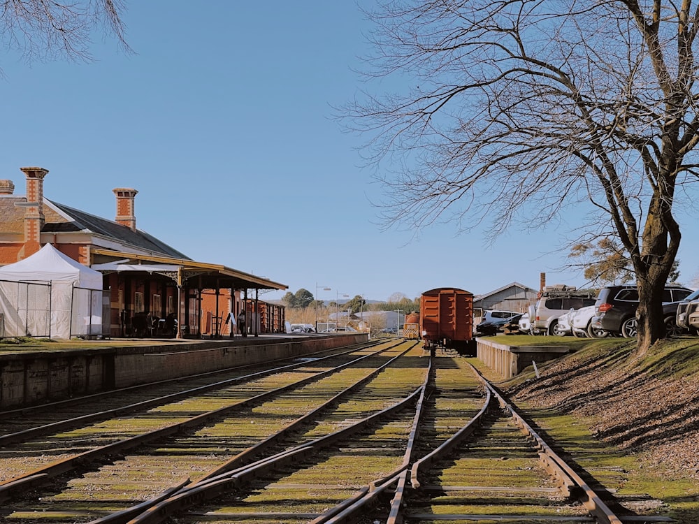 a train on the railway tracks