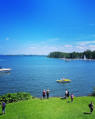 A group of community members enjoying a clean Lake Martin.