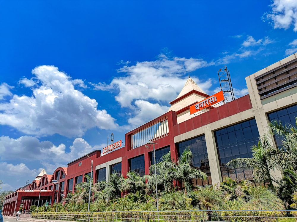 a building with a red roof