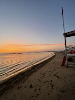 A serene beach wildlife rescue session at sunset on the Aeolian Islands, with attentive learners observing local fauna.