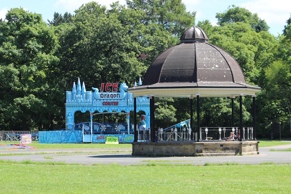 a gazebo in a park