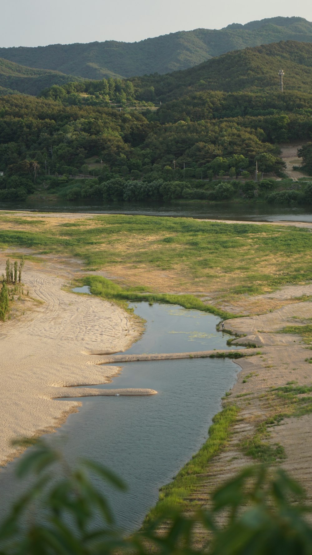 a river running through a body of water