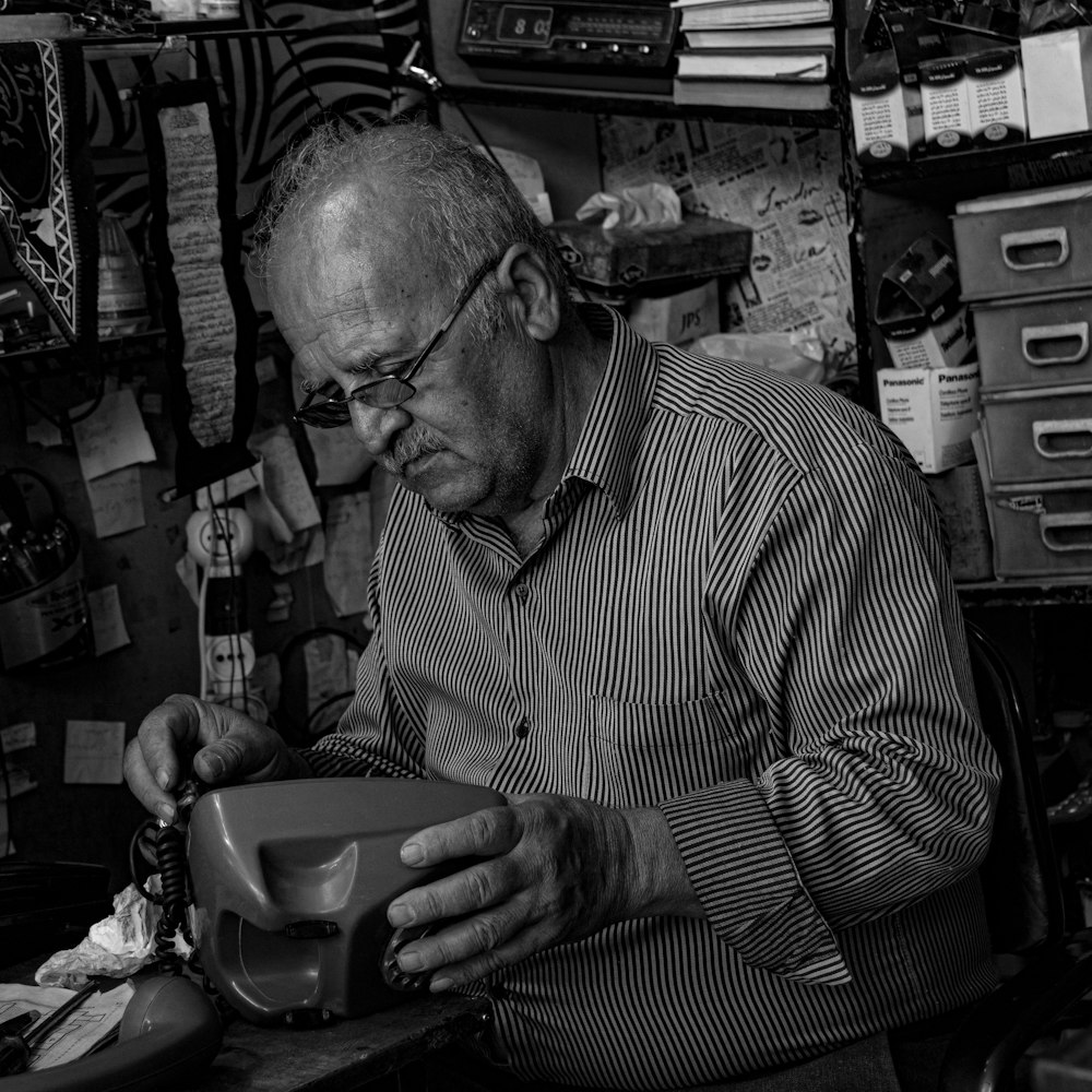 a person sitting at a table