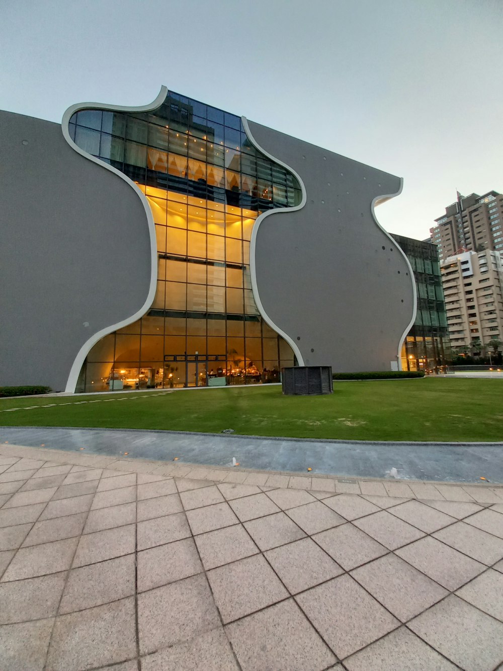 a building with a glass front