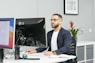a person sitting at a desk