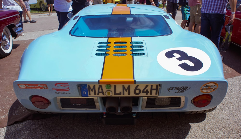 a race car with a number on it
