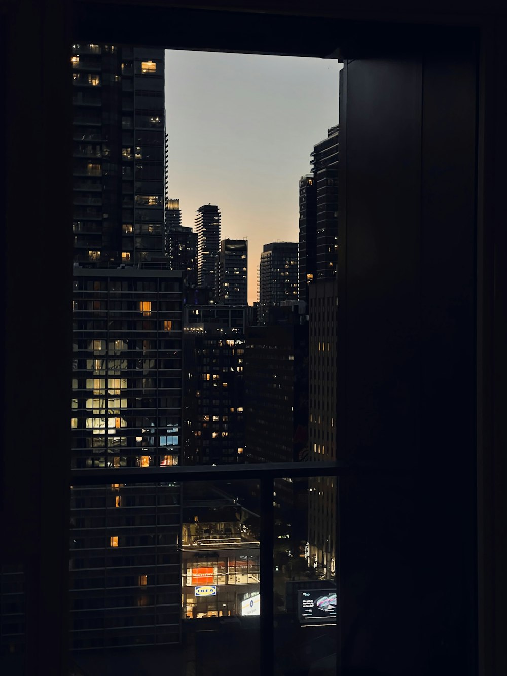 a view of a city from a window