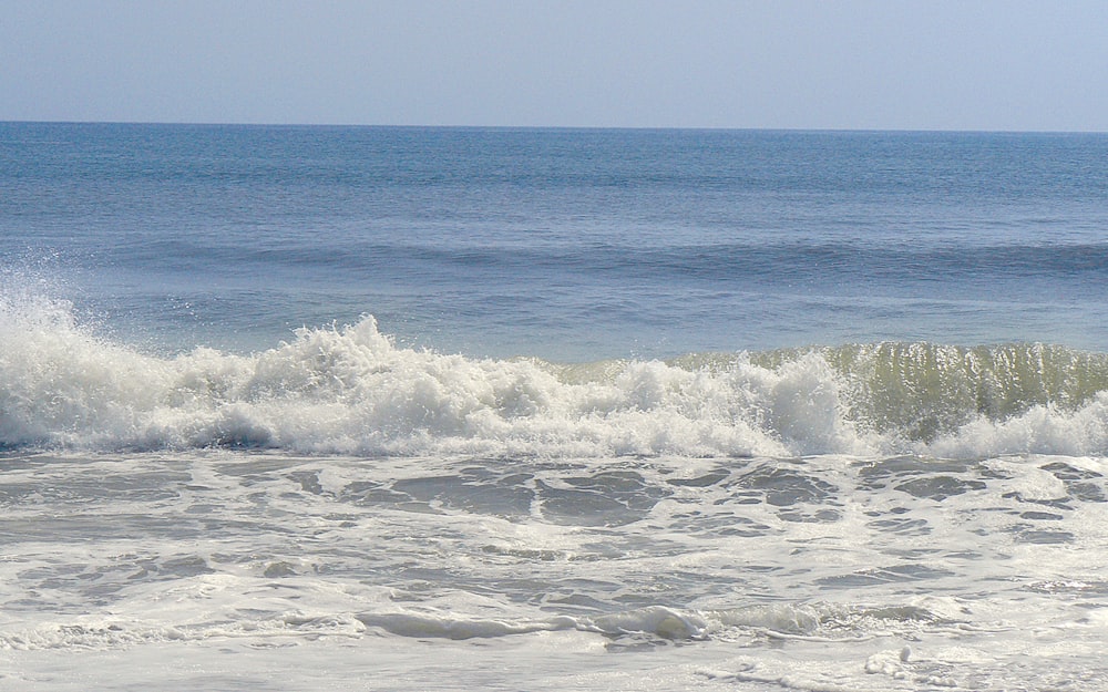 waves crashing on a beach