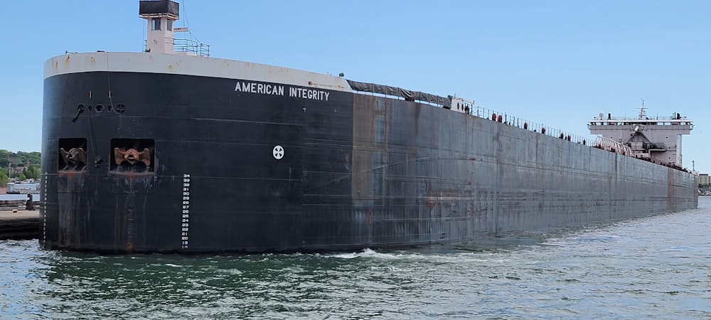 a large ship in the water