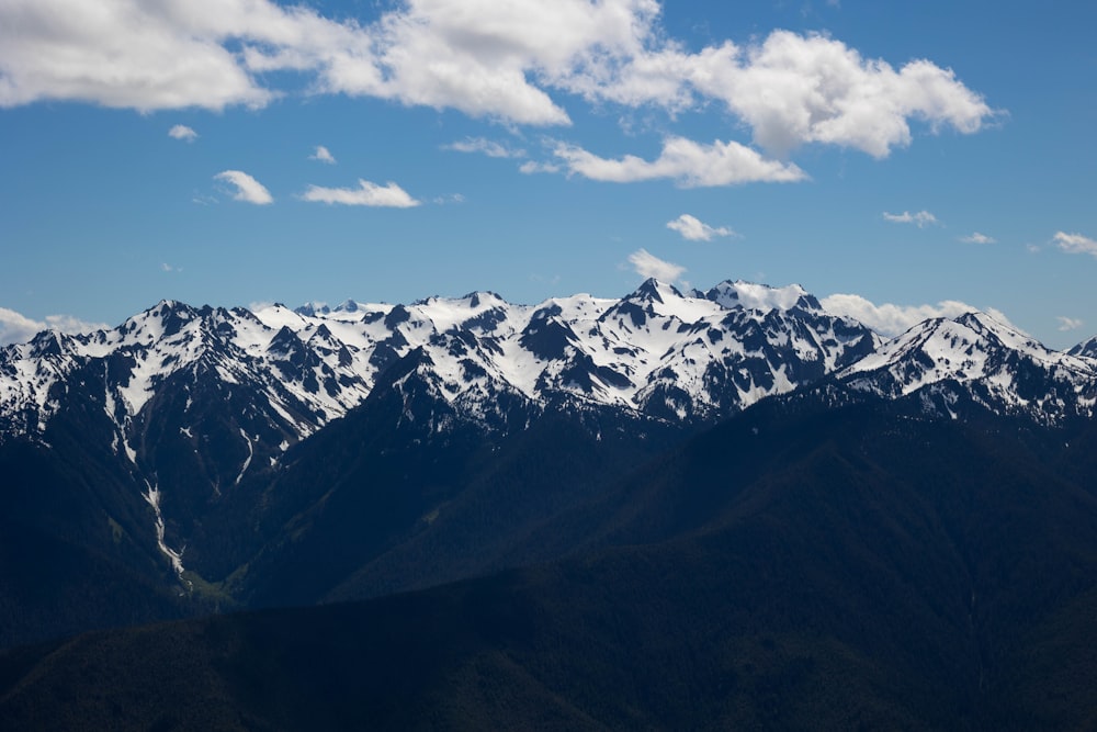 a mountain range with snow