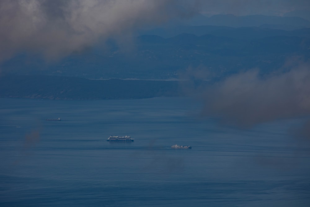 a couple of boats on the water