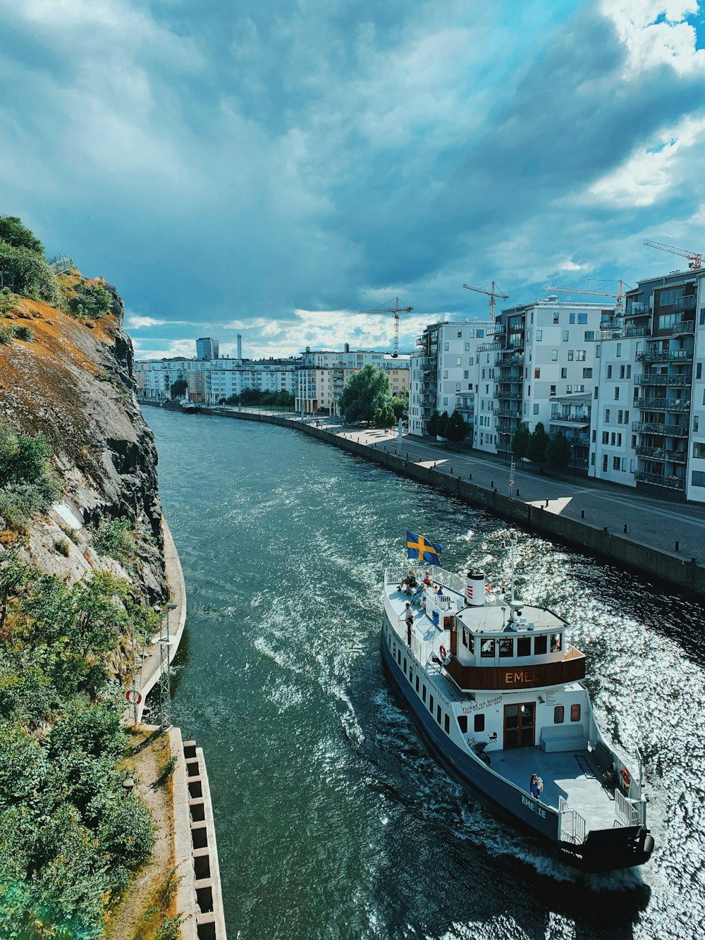 a boat on a river