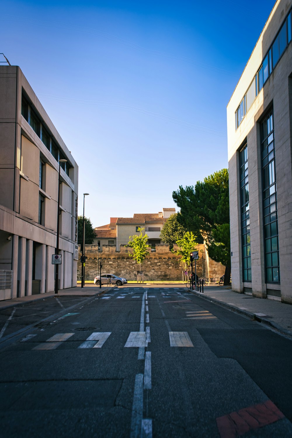 a street with buildings on the side