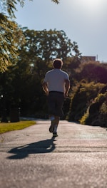 a man running on a path