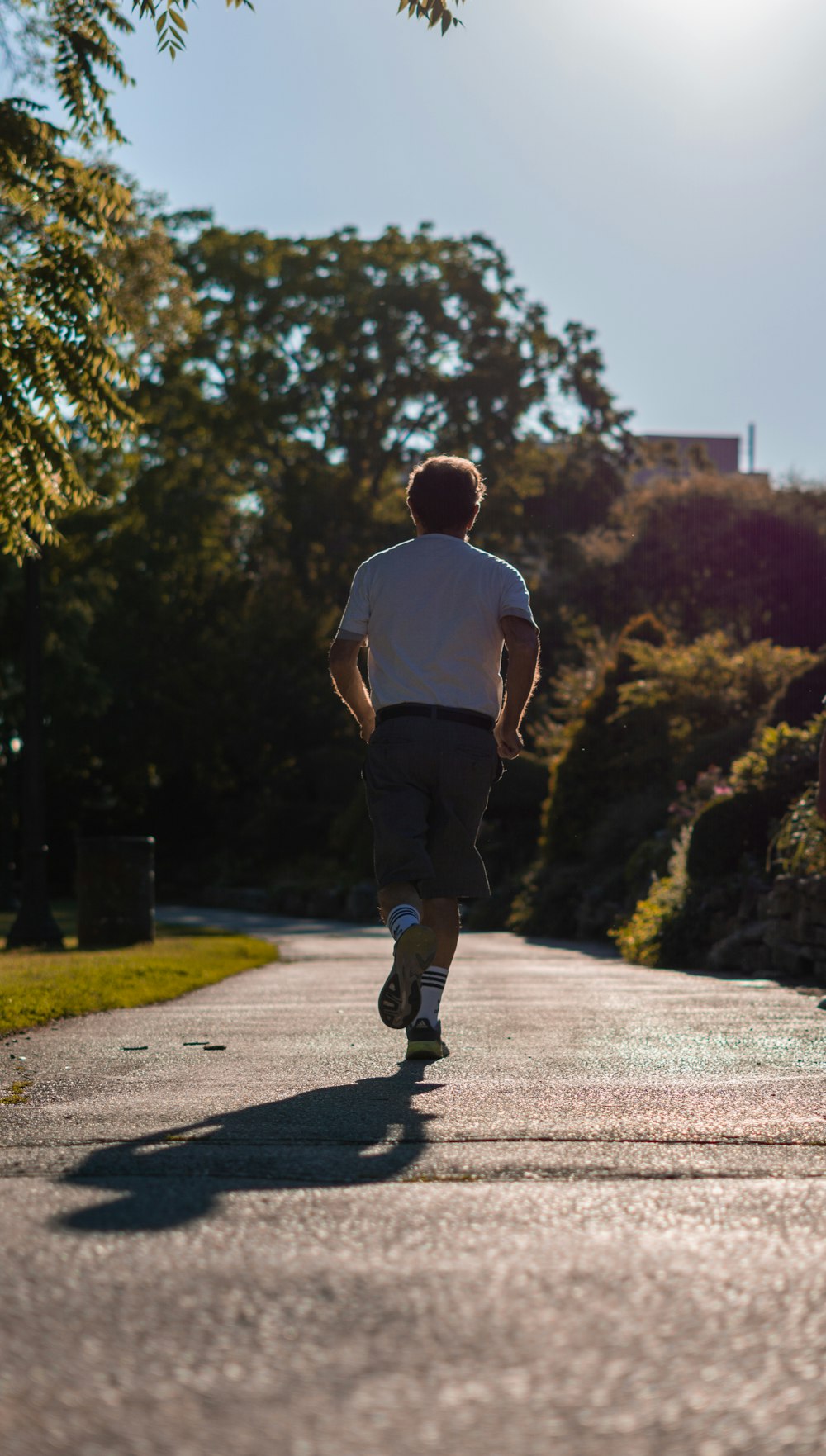 a man running on a path