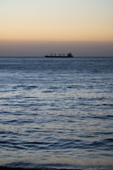 a large ship in the ocean