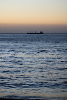 a large ship in the ocean
