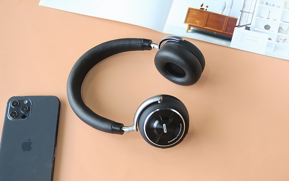 a pair of headphones on a table