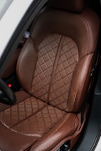 a brown leather seat