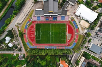 a sports stadium with a field