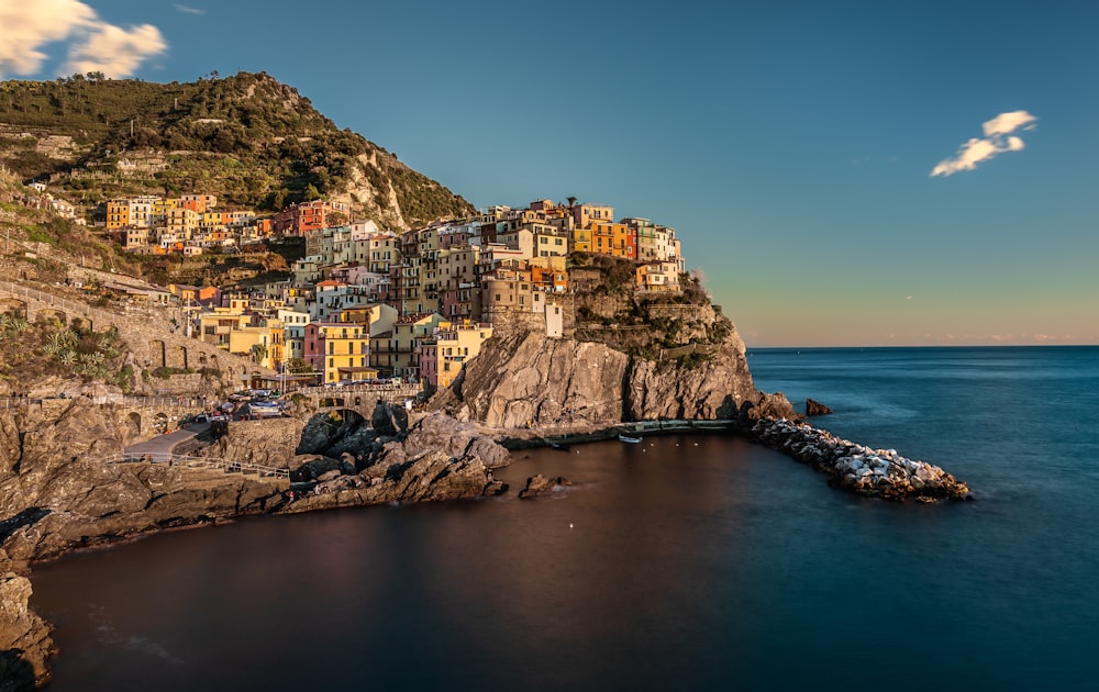 a city on a rocky cliff