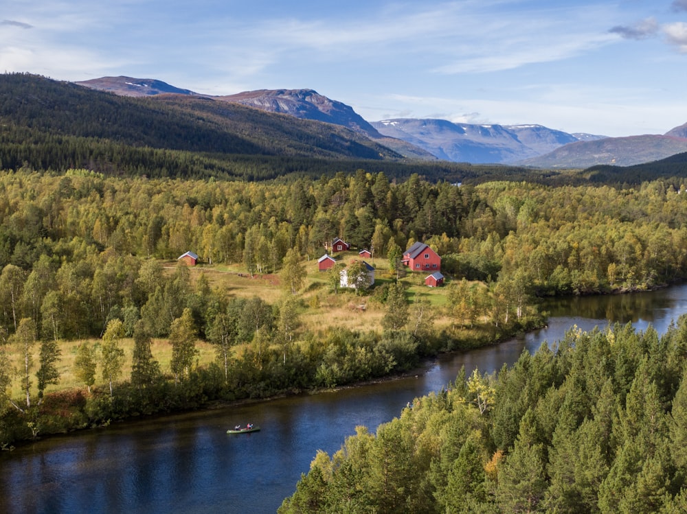 a small village on a river