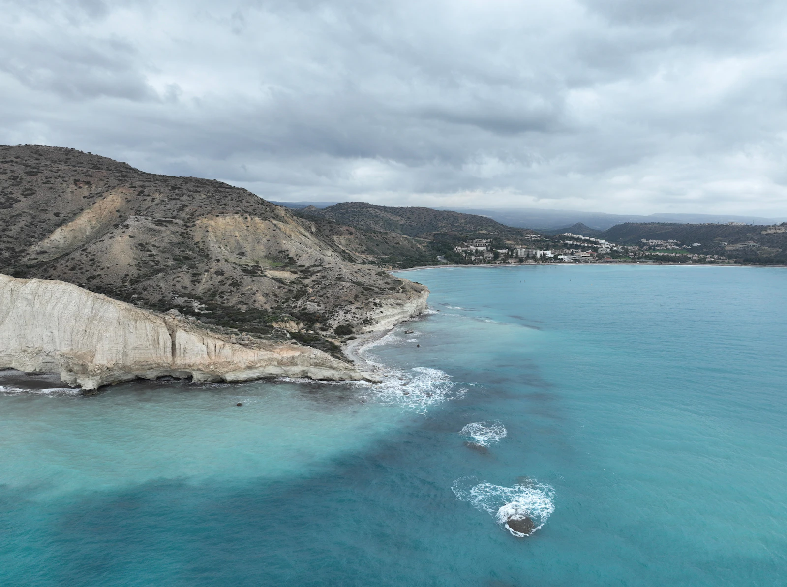 Episkopi Bay and the white cliffs west of Limassol