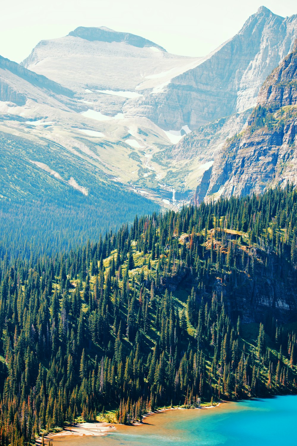 a lake surrounded by mountains