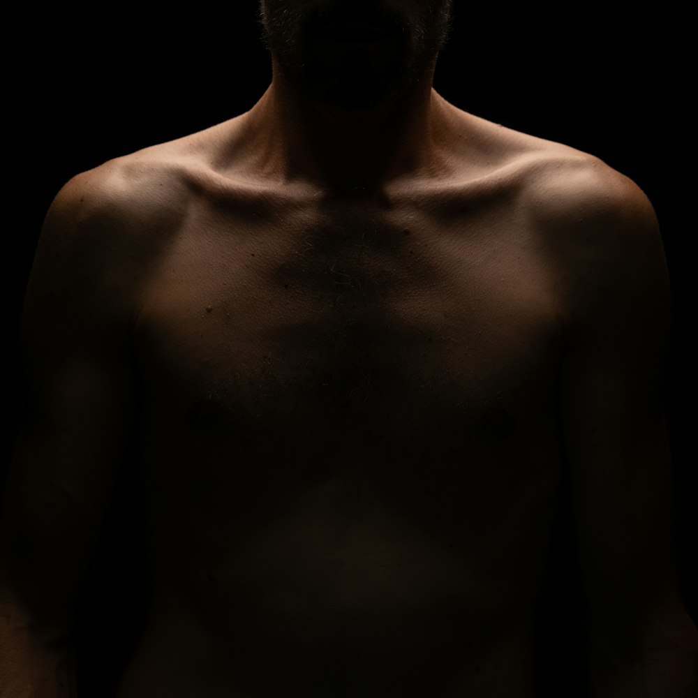a close-up of a person's chest