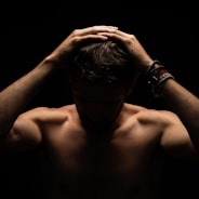 a person with the head in the hands