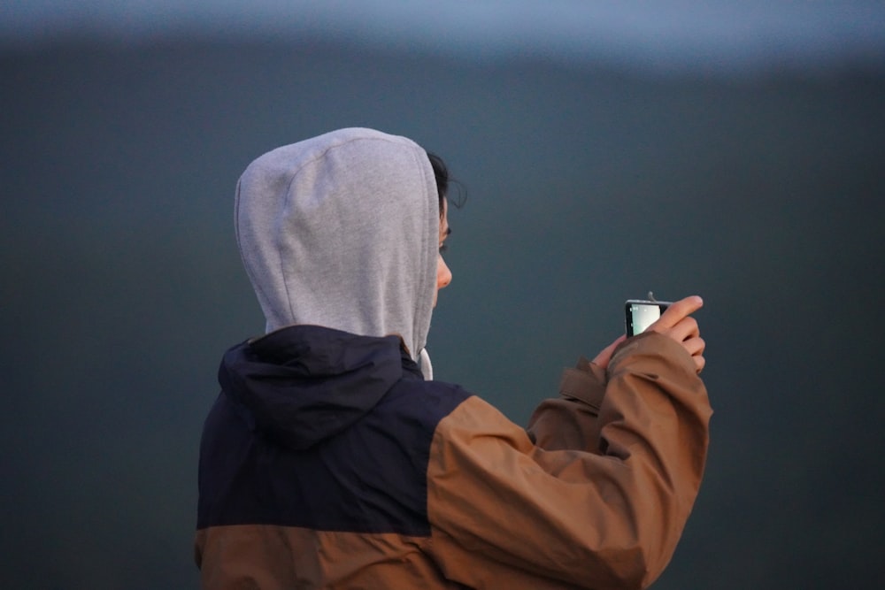 a man taking a picture of herself
