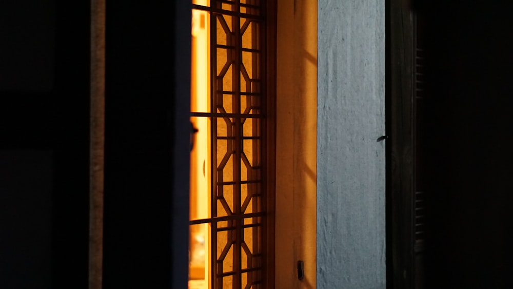 a window with a light on it