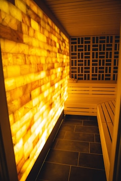 a hallway with a window