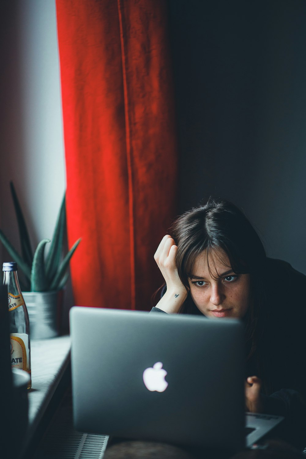 a person looking at a laptop