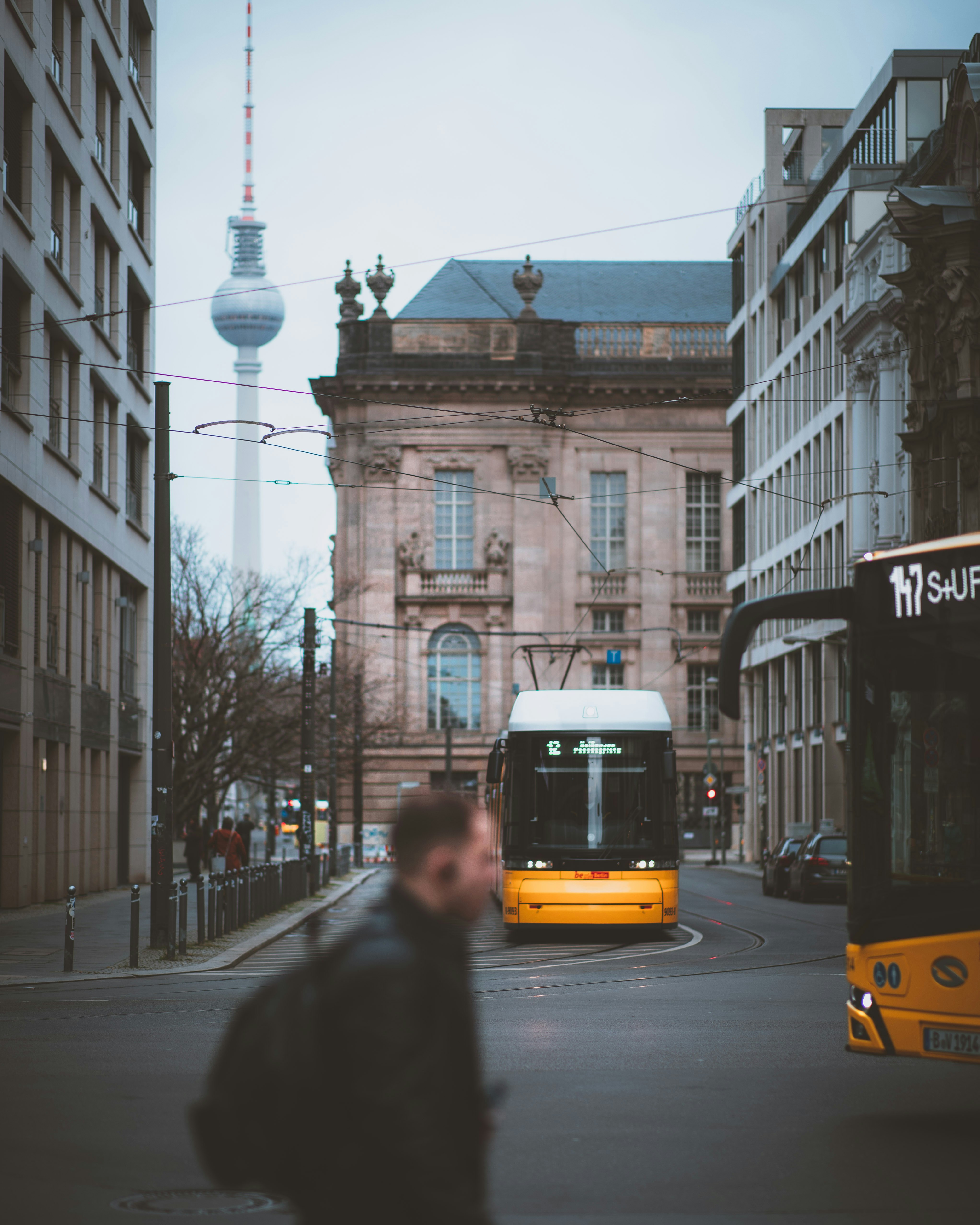 a person walking down a street