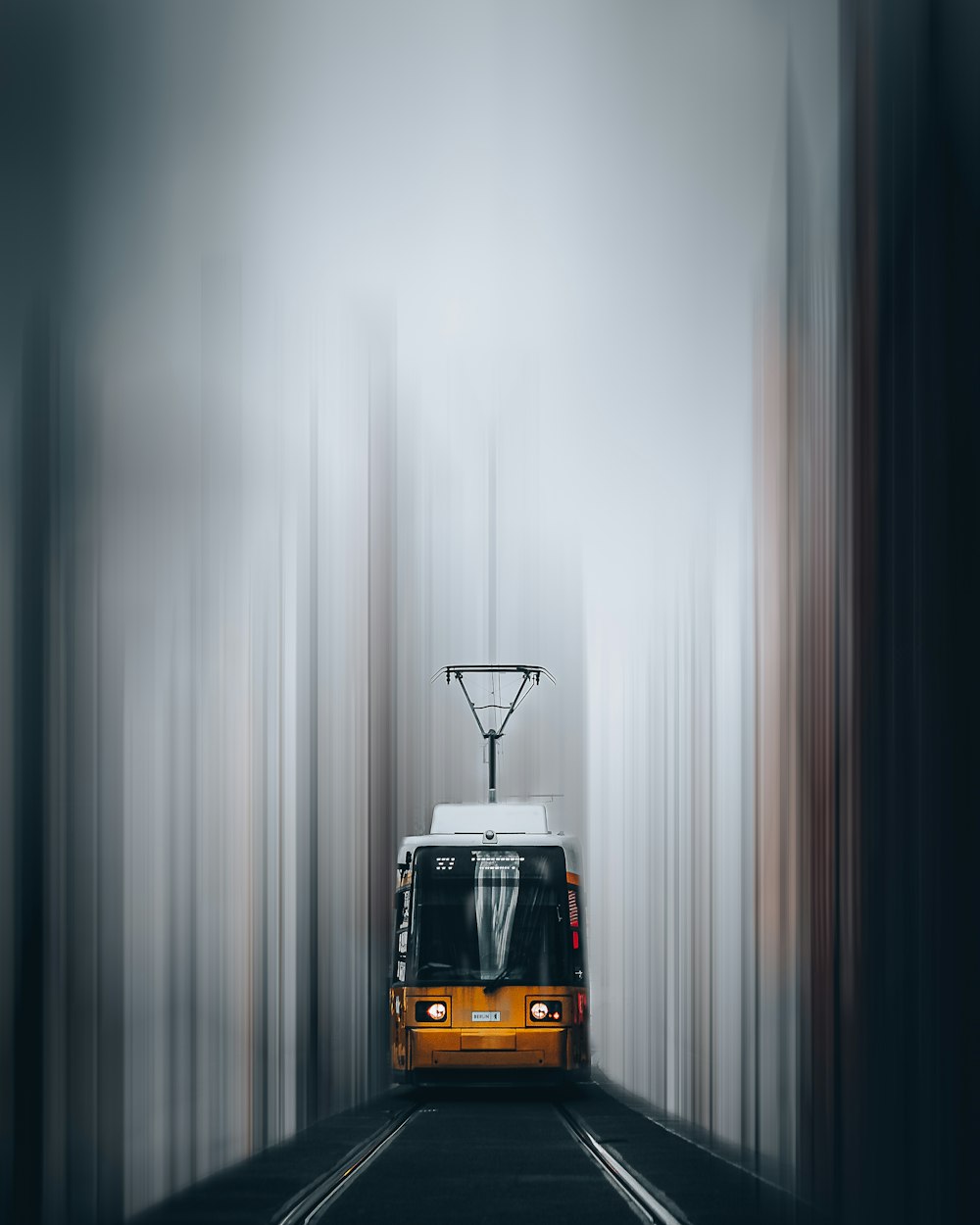 a bus driving through a tunnel