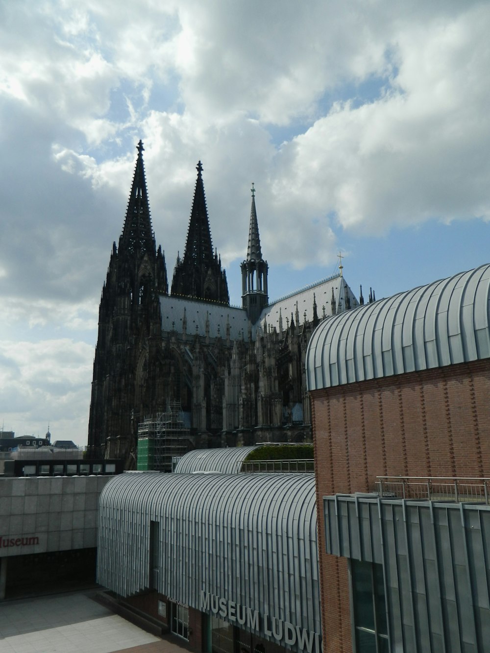 a large building with towers