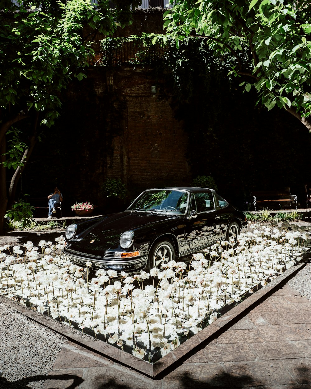 a car parked on a street