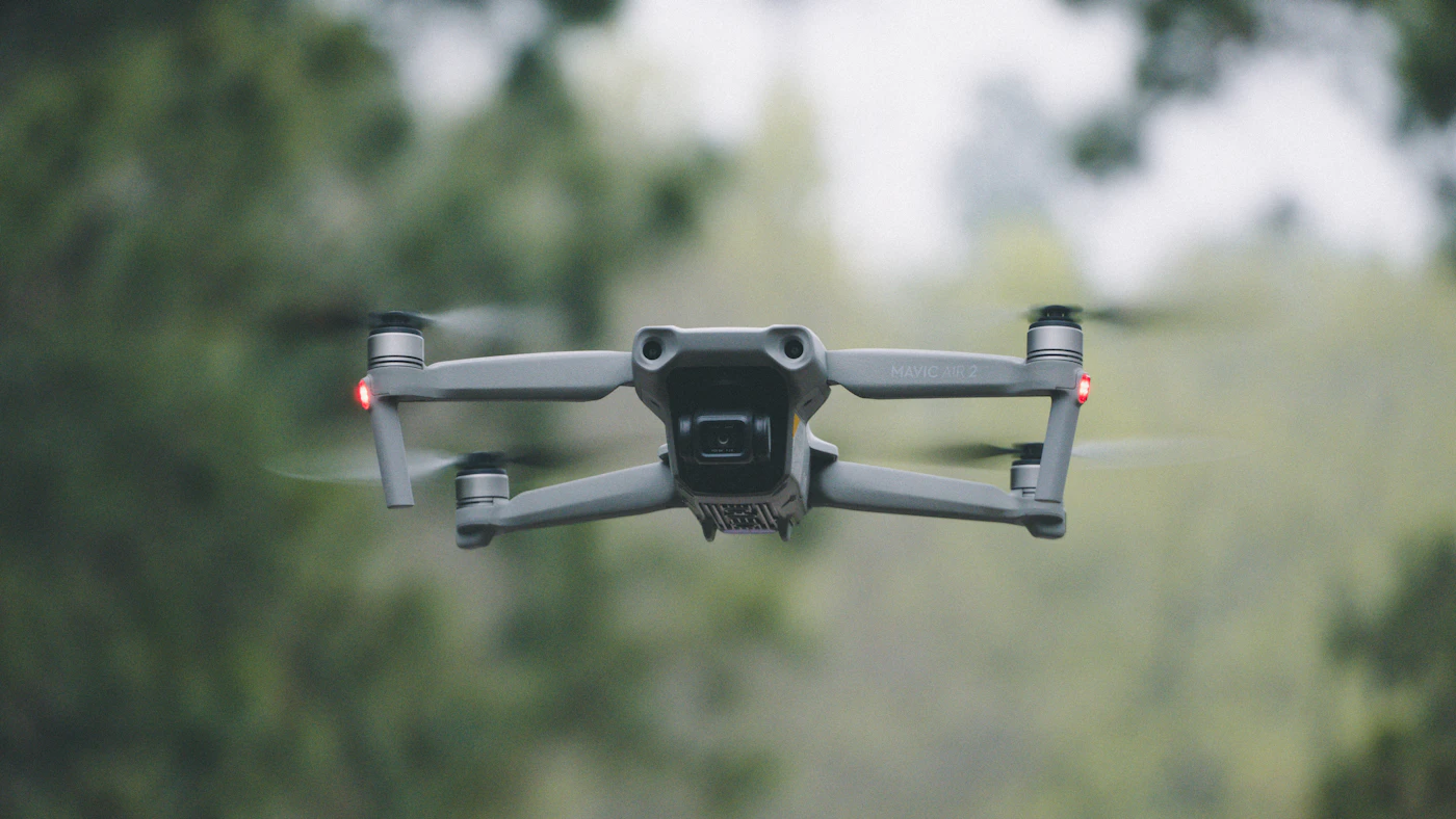 Unmanned aerial vehicle in flight