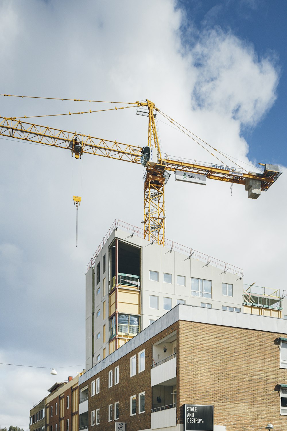 a crane on top of a building