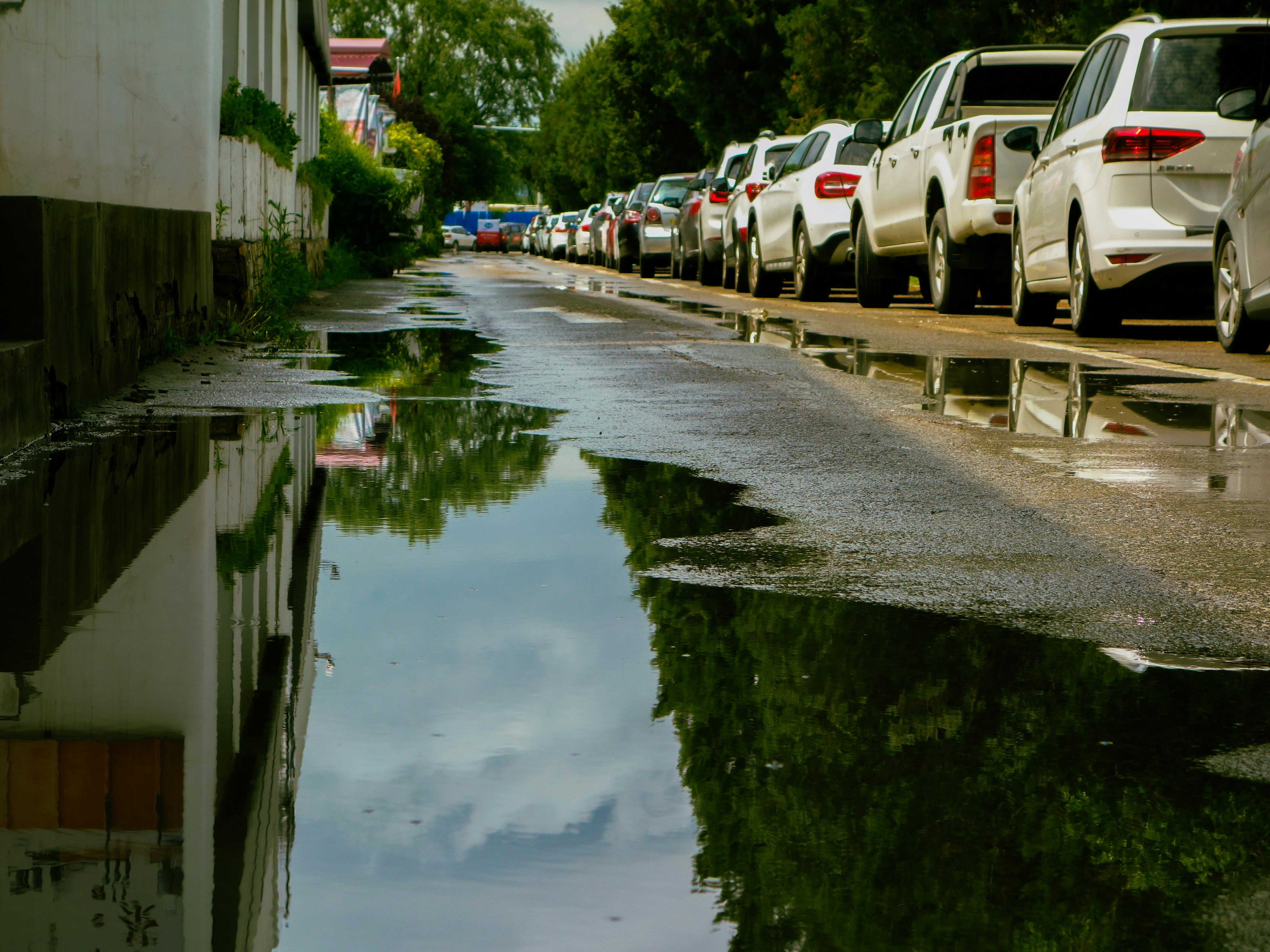Flooded street in a Texas neighborhood - Property damage claim Texas