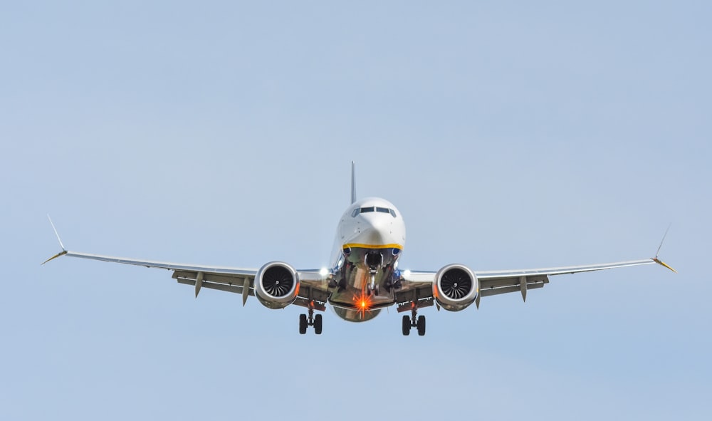 an airplane flying in the sky