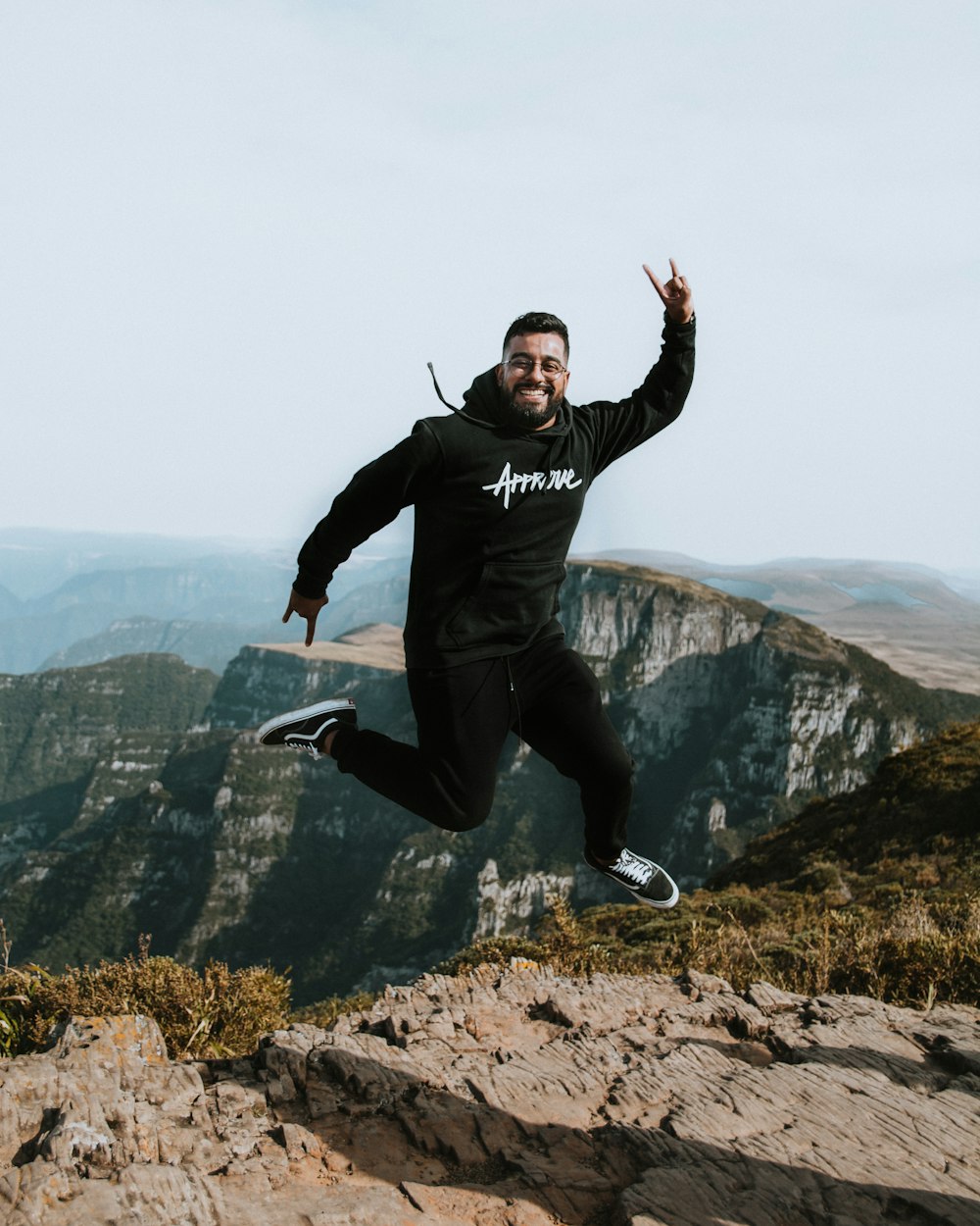 a man jumping in the air