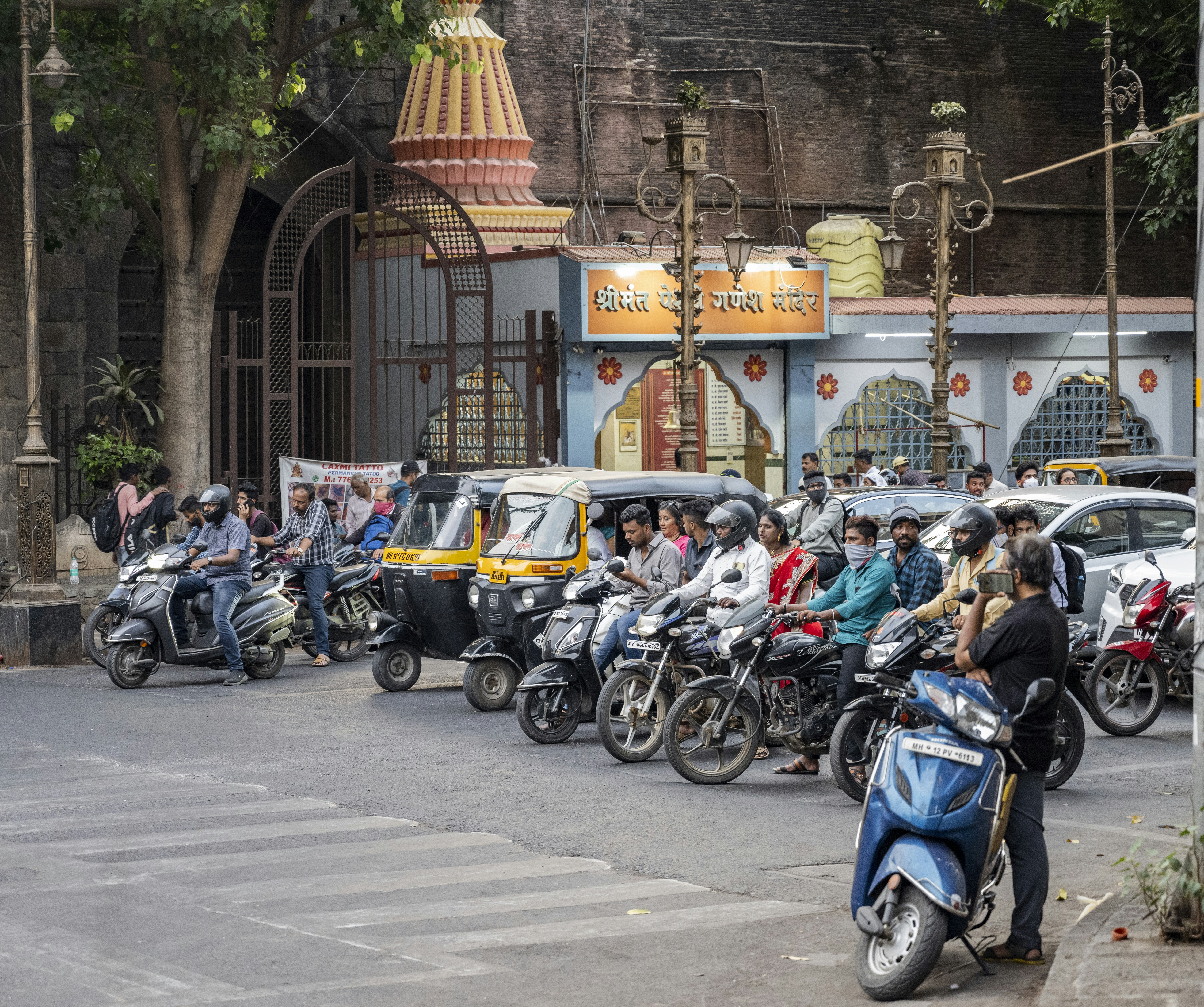 a group of people on motorcycles
