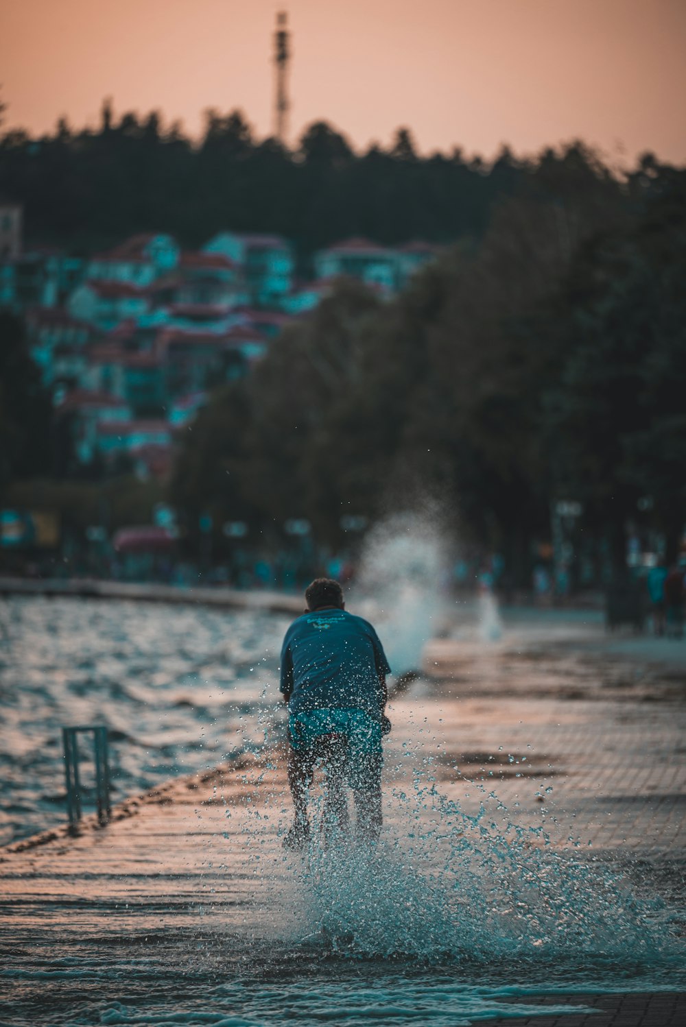 a person riding a jet ski